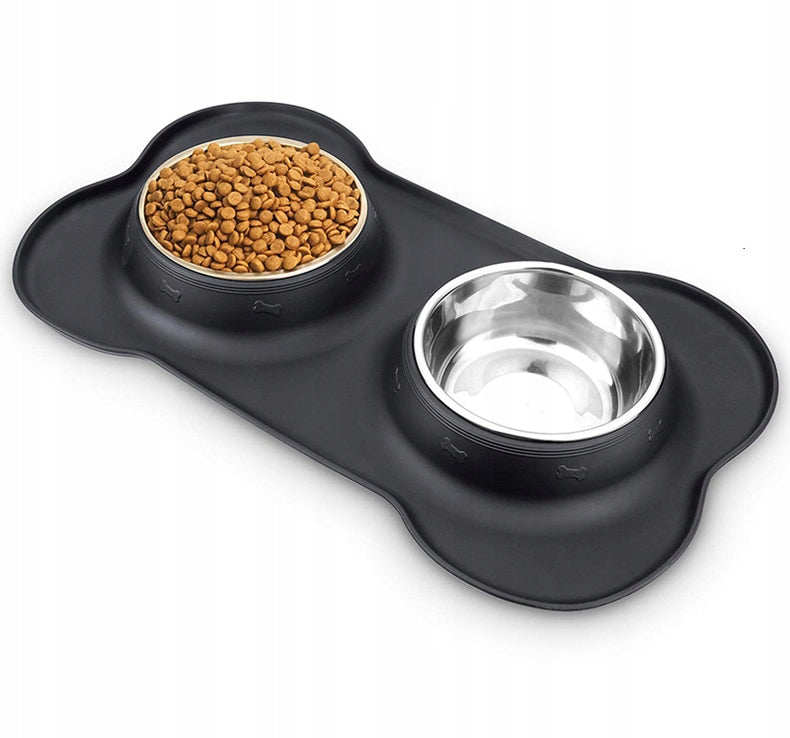 DOUBLE BOWL FOR DOG CAT NON-SLIP + STAND FOR BOWLS 2x400 ml Brand Reverse