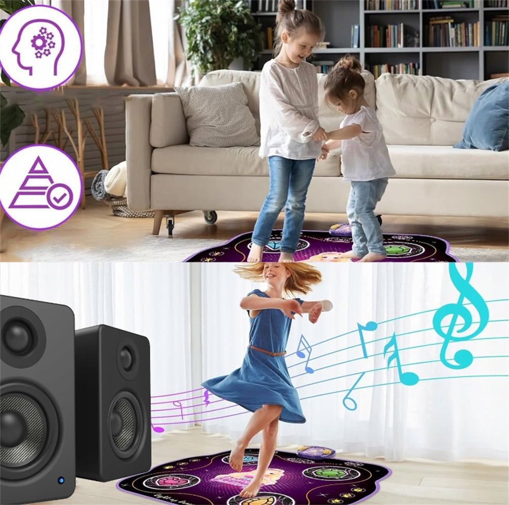 DOUBLE DANCE MAT MUSIC INTERACTIVE FOR KIDS LARGE LED 9 GAMES Minimum kid's age 3