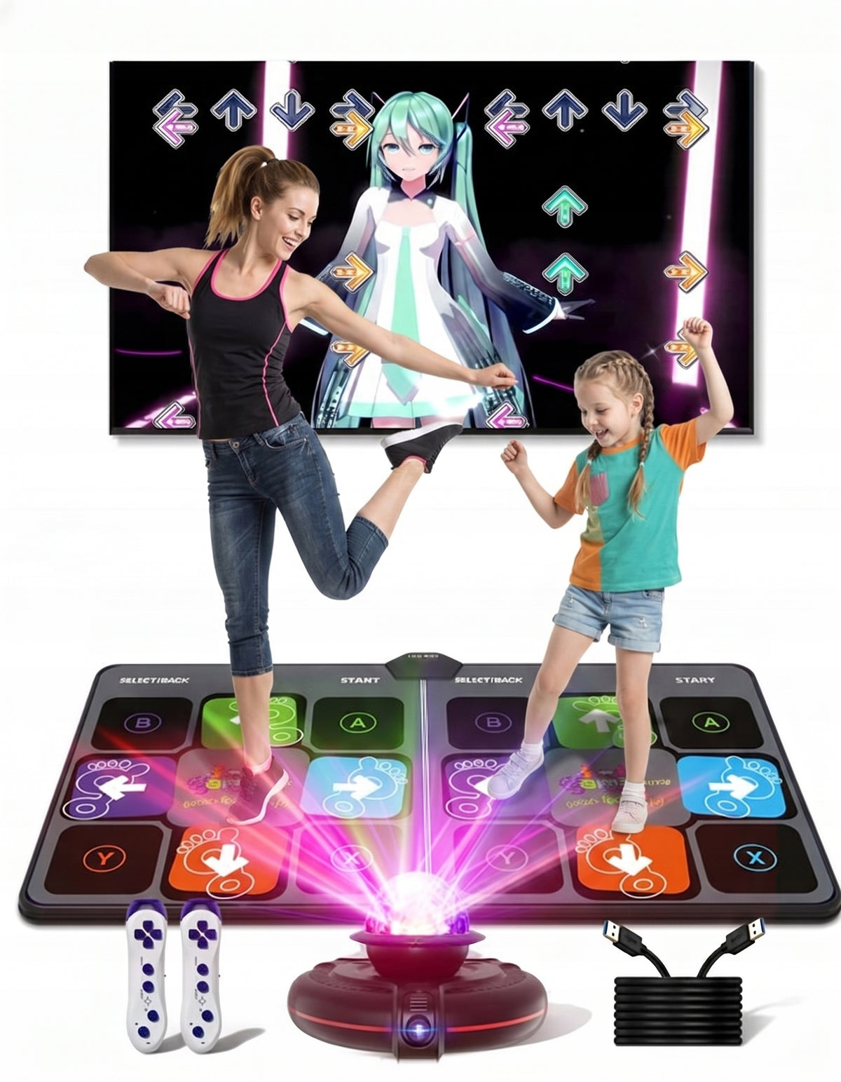 DOUBLE DANCE MAT WITH HD CAMERA SPORT GAMES FOR KIDS WIFI DISCO 8IN1
