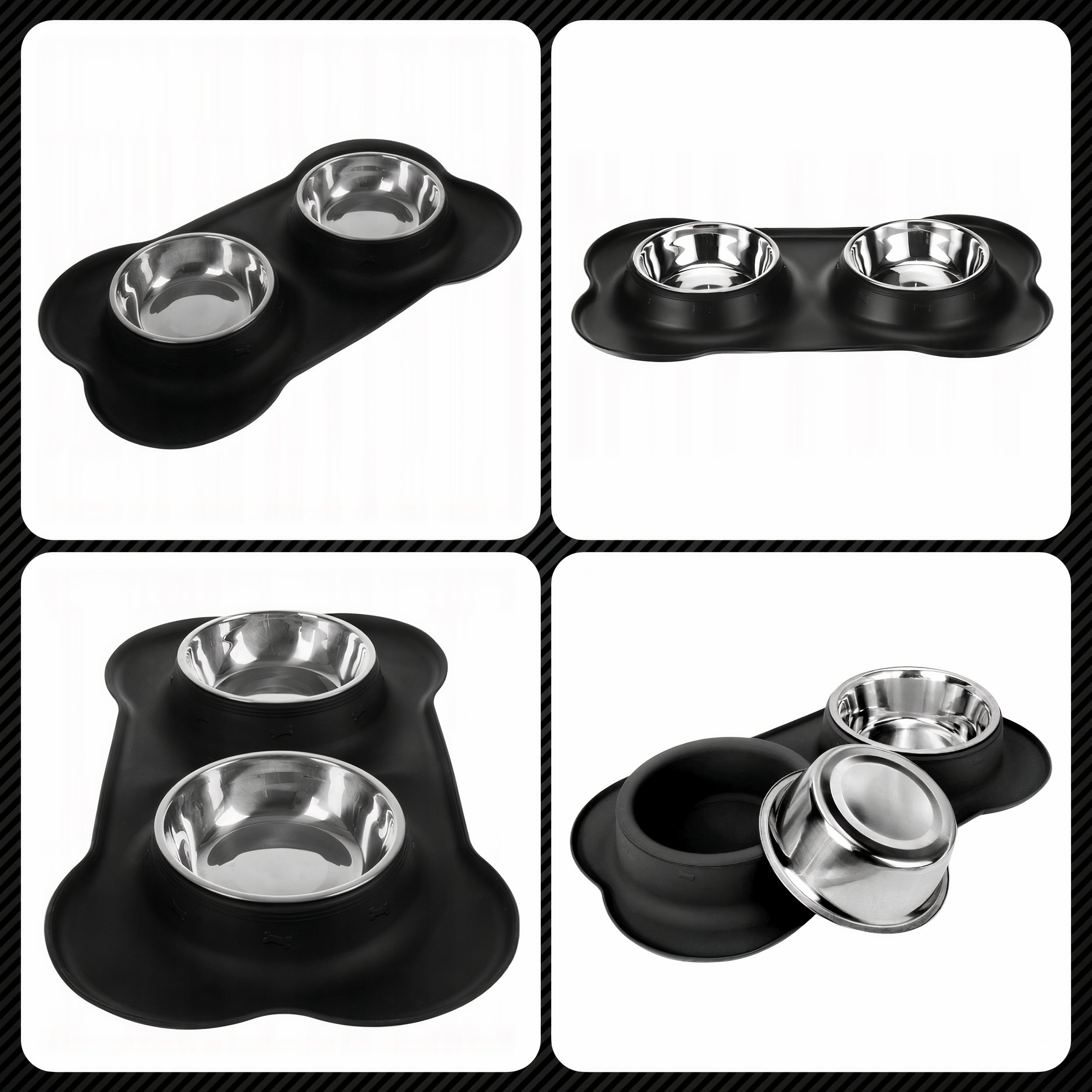 DOUBLE DOG BOWL CAT NON-SLIP + BOWL PAD 2x450 ml Packaging status original
