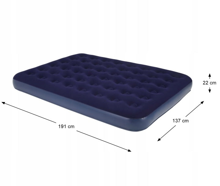DOUBLE FOLDING INFLATABLE SLEEPING MATTRESS 191 x 137 x 22cm BLUE Brand no brand