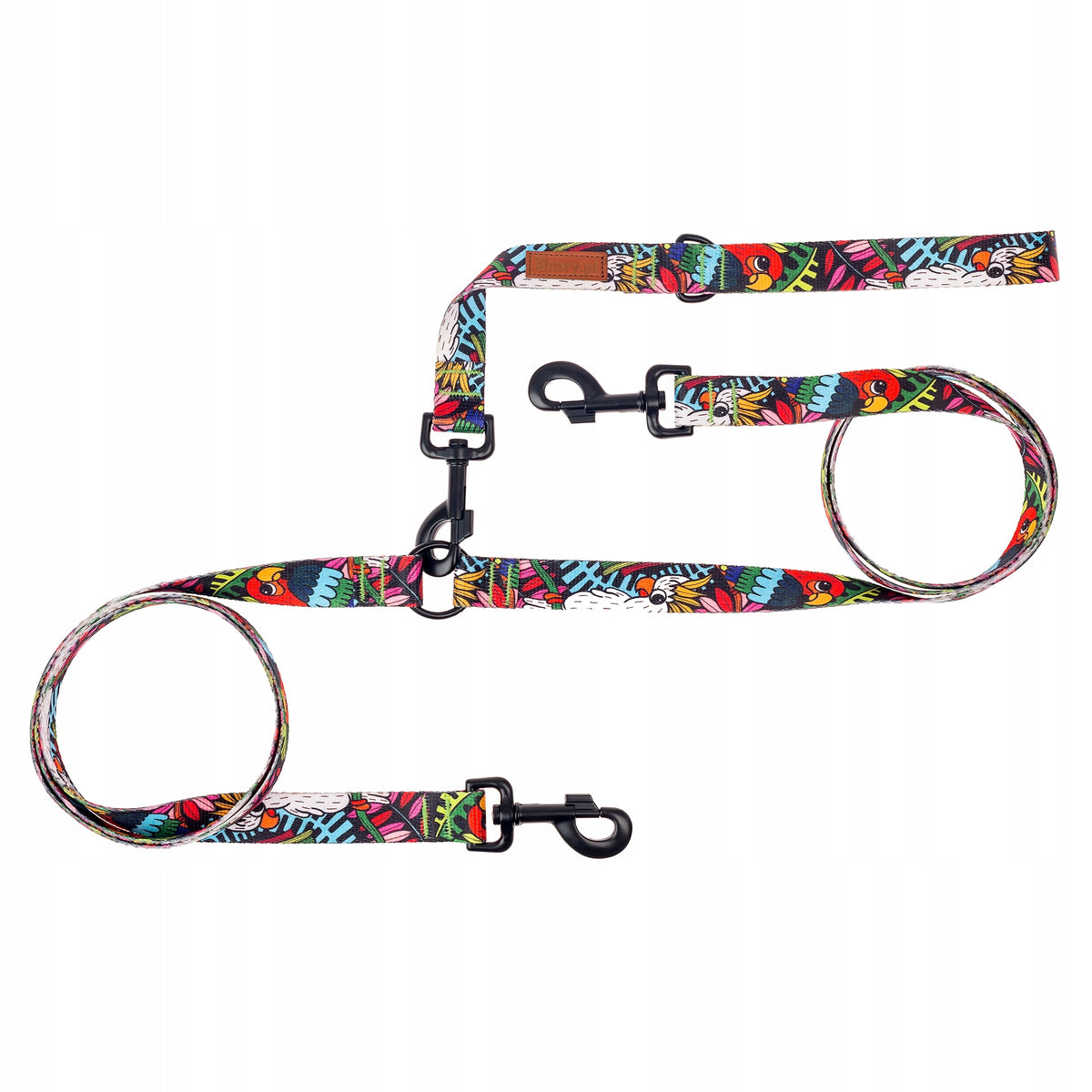 DOUBLE LEASH without tangling DOGS 1,78 m tape 1,5 cm Ukory ORIGINAL DESIGN Brand Ukory