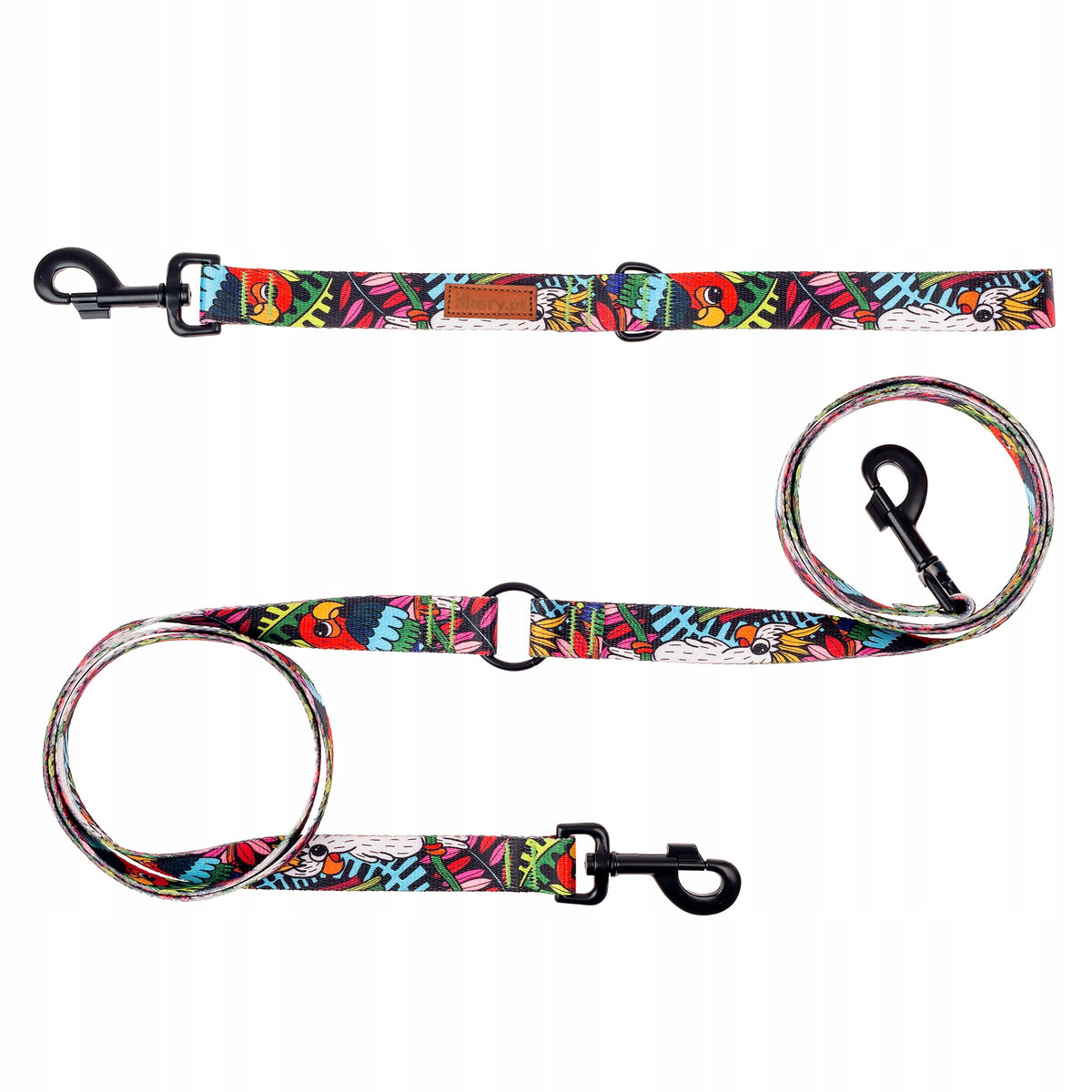 DOUBLE LEASH without tangling DOGS 1,78 m tape 1,5 cm Ukory ORIGINAL DESIGN EAN (GTIN) 5905999410531