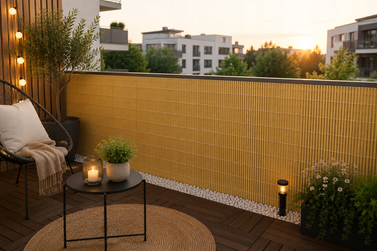DOUBLE-SIDED BALCONY COVER BALCONY MAT TERRACE FENCE PVC 100x300 cm Product width 100 cm