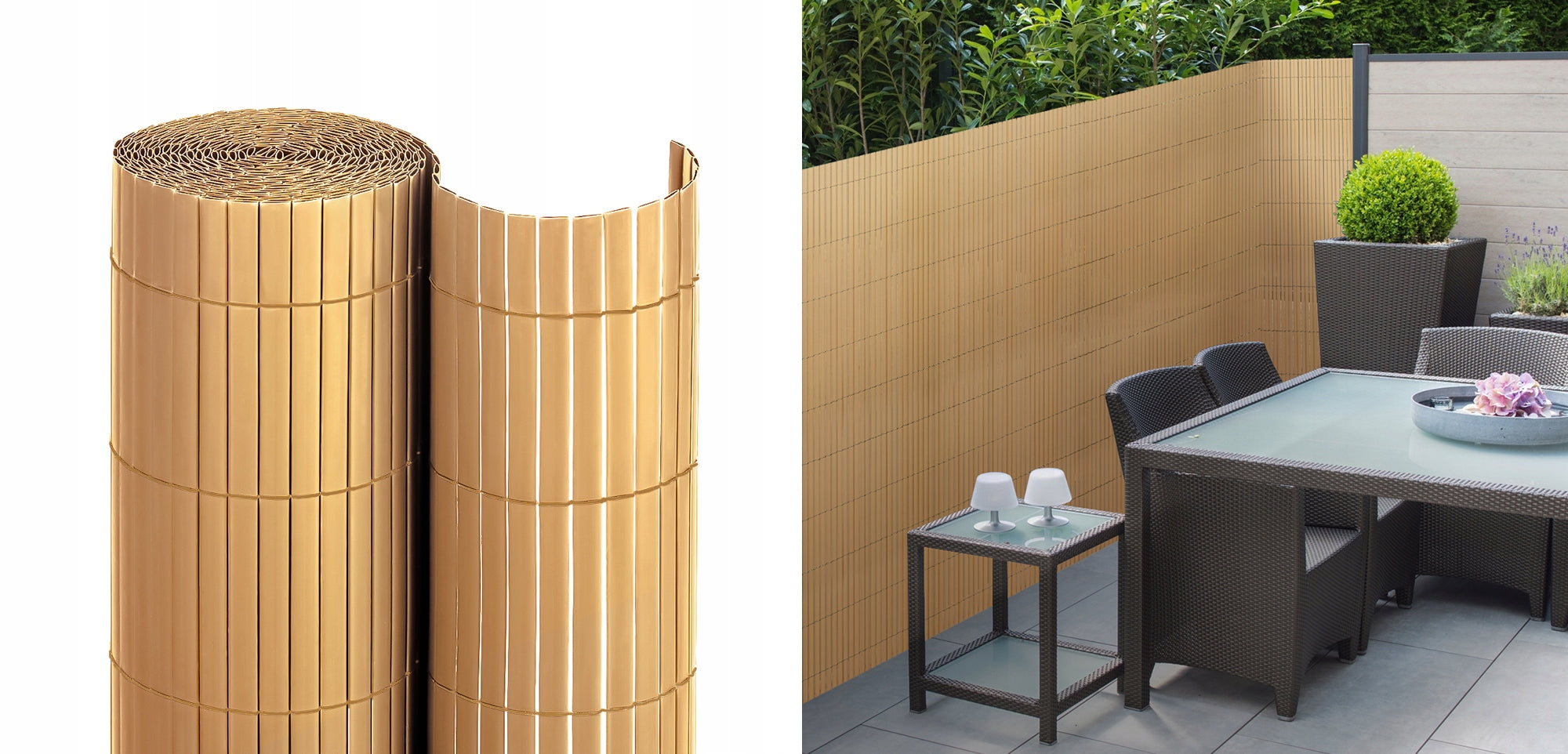 DOUBLE-SIDED BALCONY MAT BALCONY COVER TERRACE FENCE PVC 160x400 cm Length 160 cm