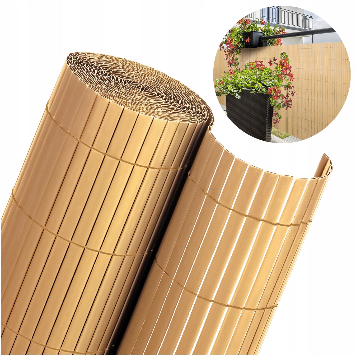 DOUBLE-SIDED BALCONY MAT BALCONY COVER TERRACE FENCE PVC 90x300 cm
