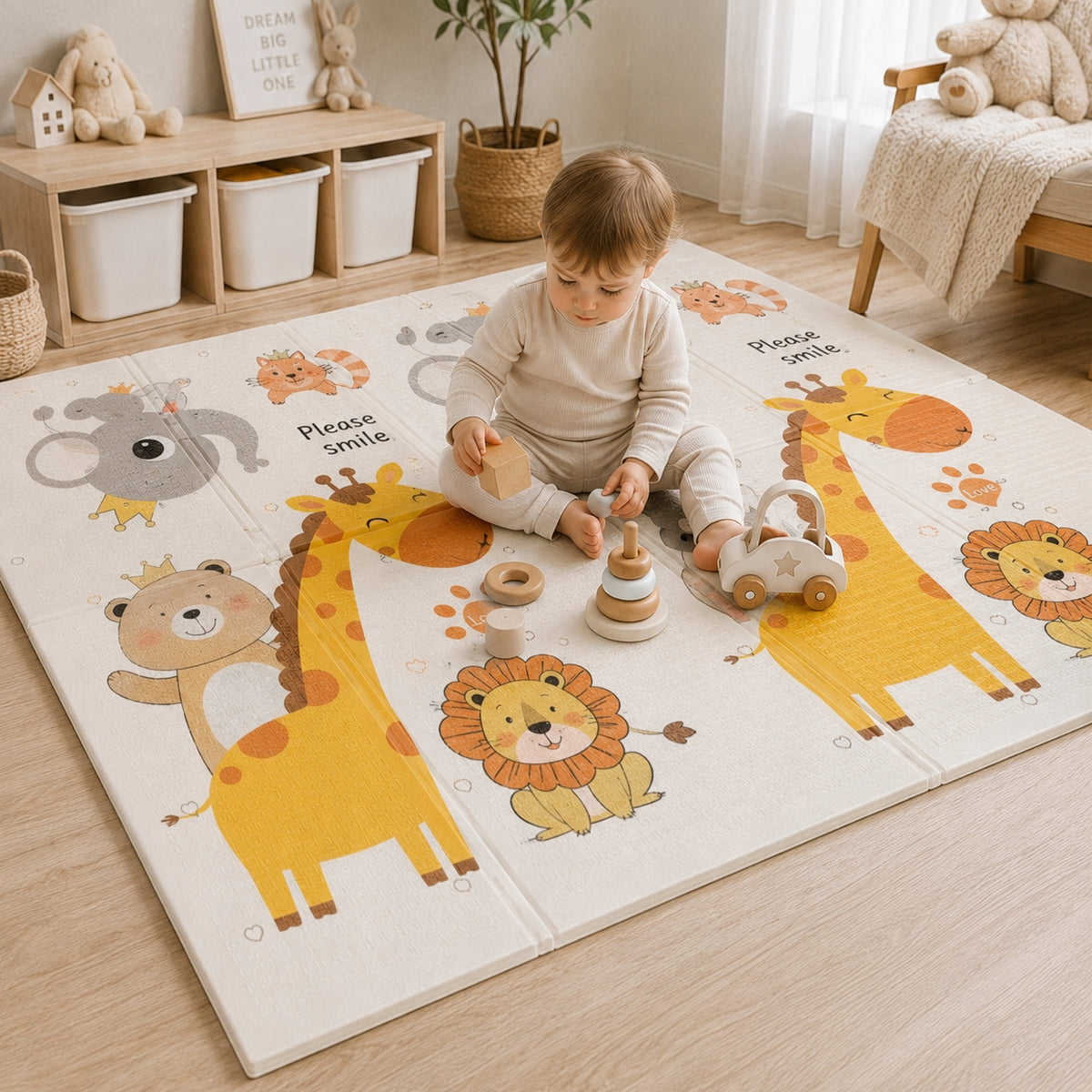 DOUBLE SIDED FOAM MAT 180X200 CM folding for children educational pet Manufacturer code mata dla niemowląt montessori dla dzieci