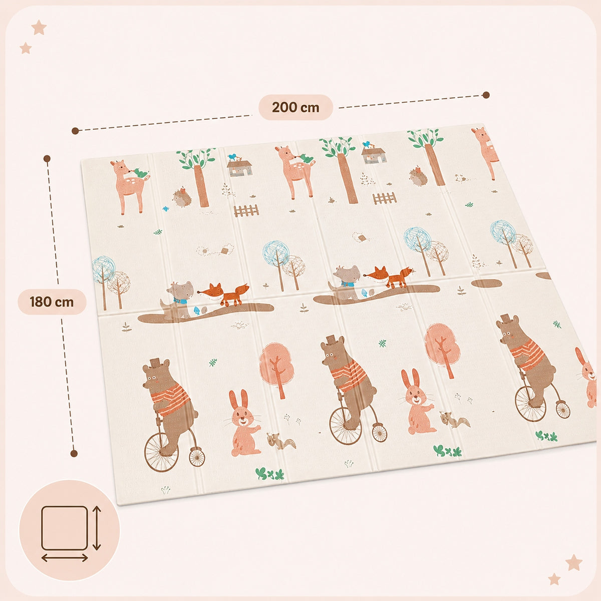 DOUBLE SIDED FOAM MAT 180X200 CM folding for children educational pet Packaging status original