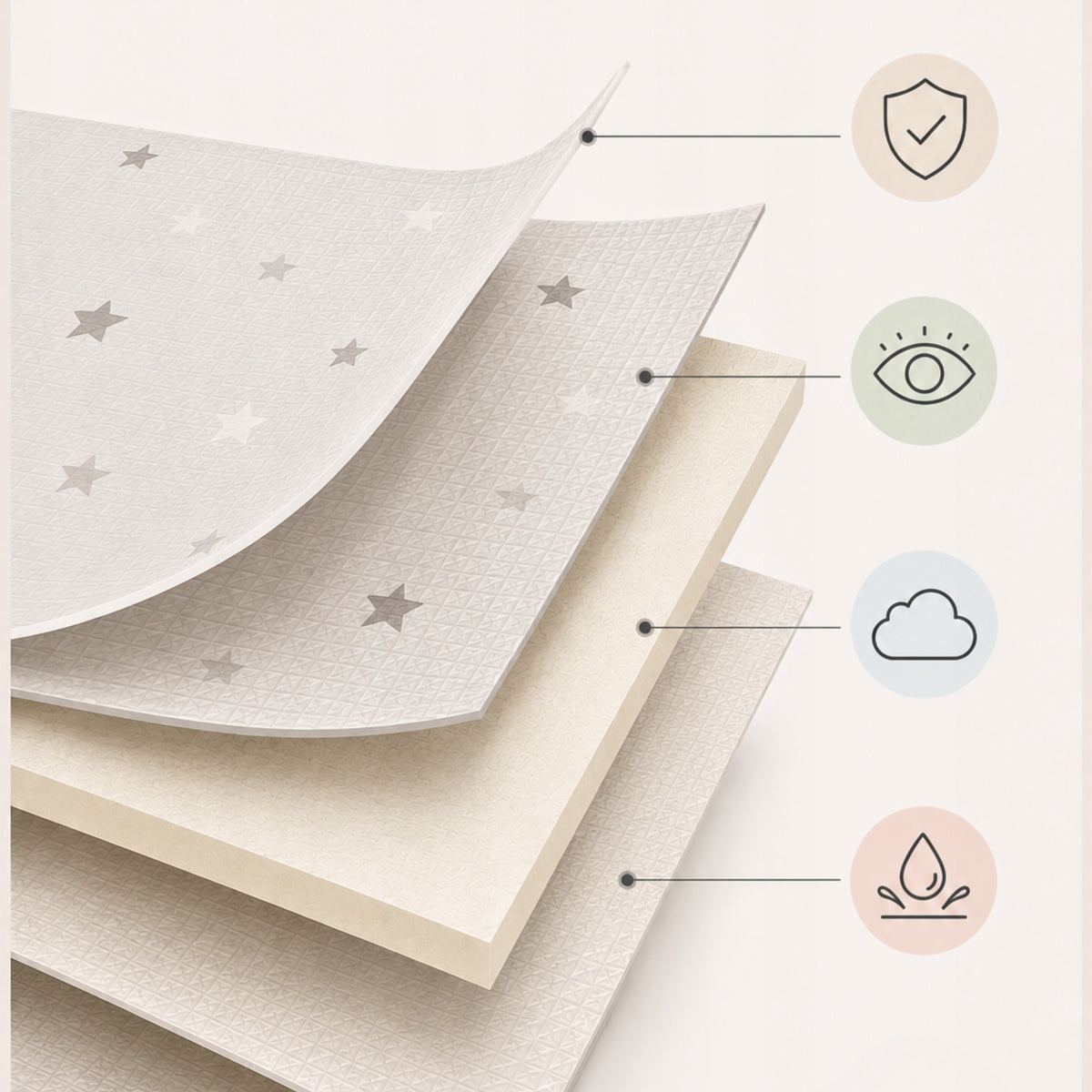 DOUBLE-SIDED FOAM MAT 180X200 CM folding for children educational stars Manufacturer code mata dla dzieci montessori dla niemowląt