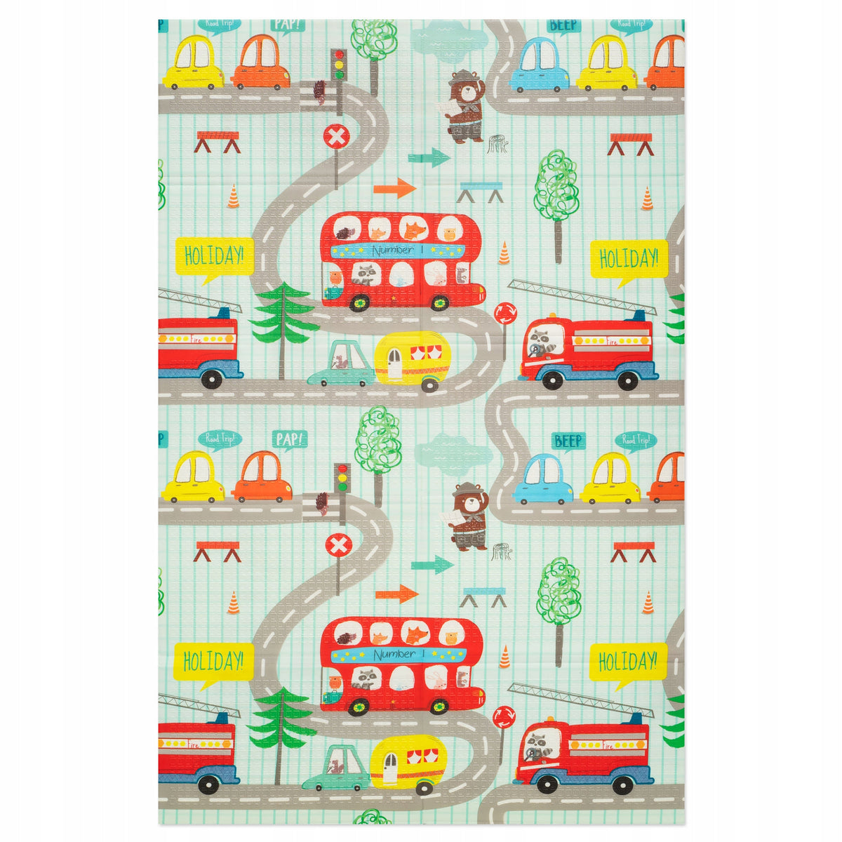 DOUBLE-SIDED FOLDING FOAM MAT HUMBI ANIMALS VEHICLES 120X180 BAG Brand Humbi