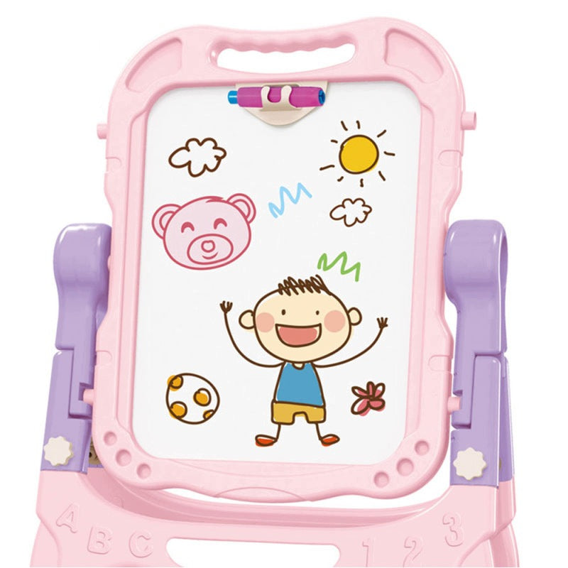 DOUBLE SIDED MAGNETIC CHALKBOARD 48 ELEMENTS FOR KIDS PINK Manufacturer code Tablica-0227