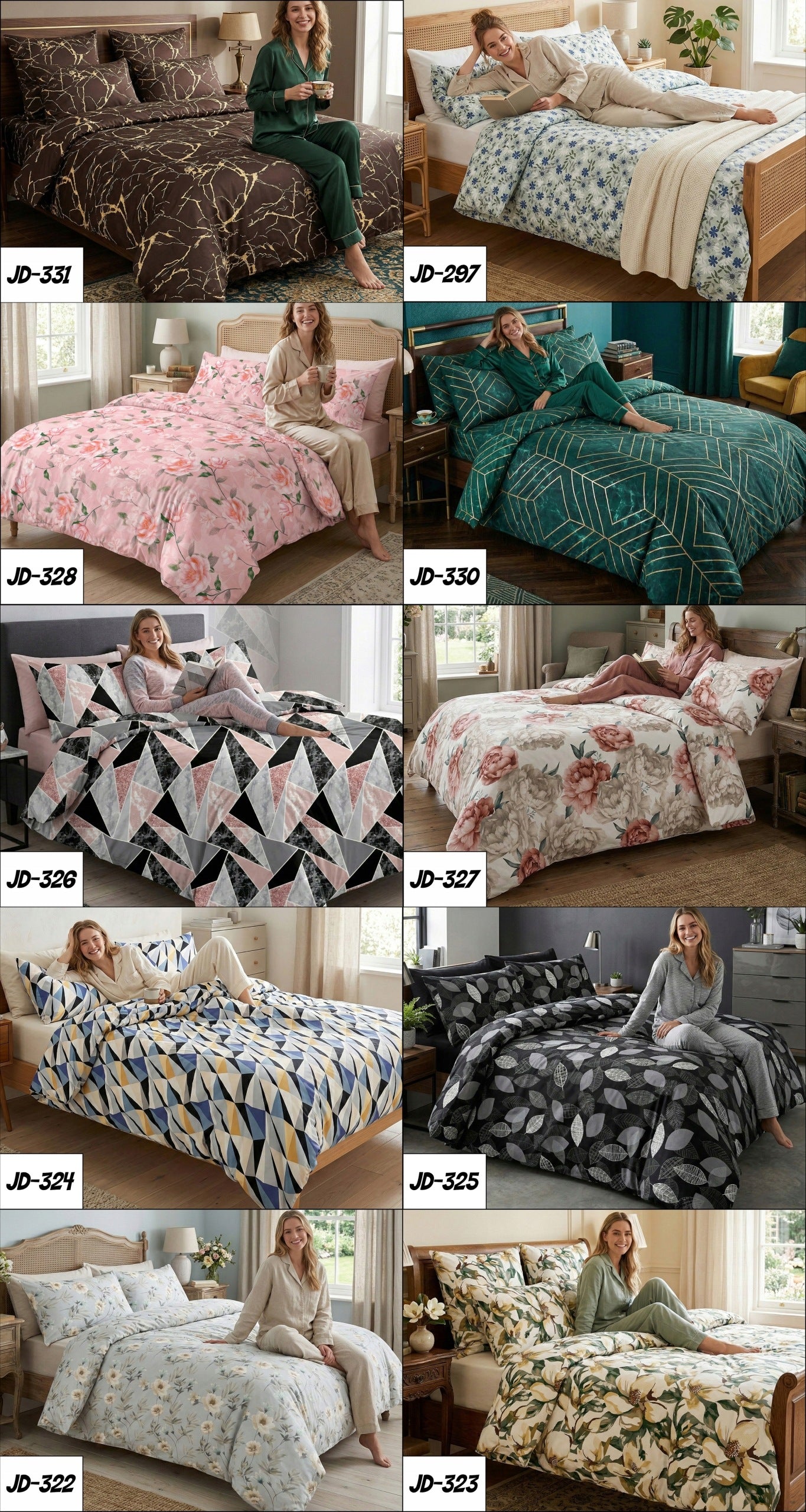 DOUBLE-SIDED POLAND BEDDING 150X200 + 2 PILLOWCASES SPRING LIGHT MANY PATTERNS Brand J&W
