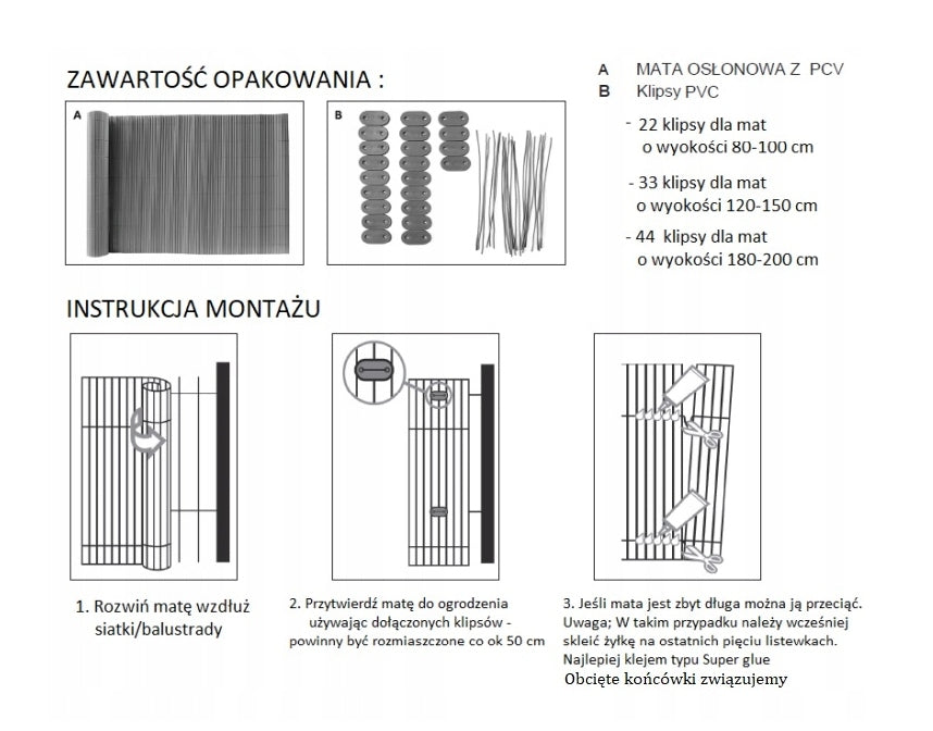 DOUBLE-SIDED PVC MAT, BALCONY 1.8x3 m, anthracite Manufacturer code 1065