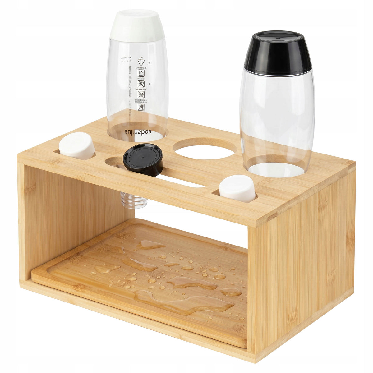 DRAINER FOR 3 BOTTLES FOR SATURATOR SODASTREAM STAND BAMBOO HOLDER