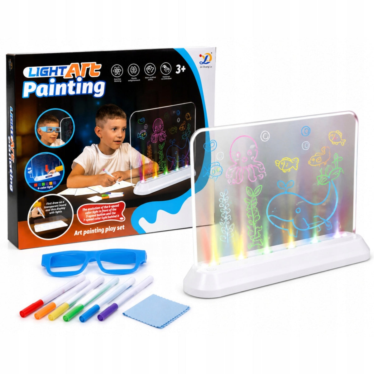 DRAWING LIGHT MAGIC BACKLIT BOARD MARKERS CREATIVE SET Packaging status original