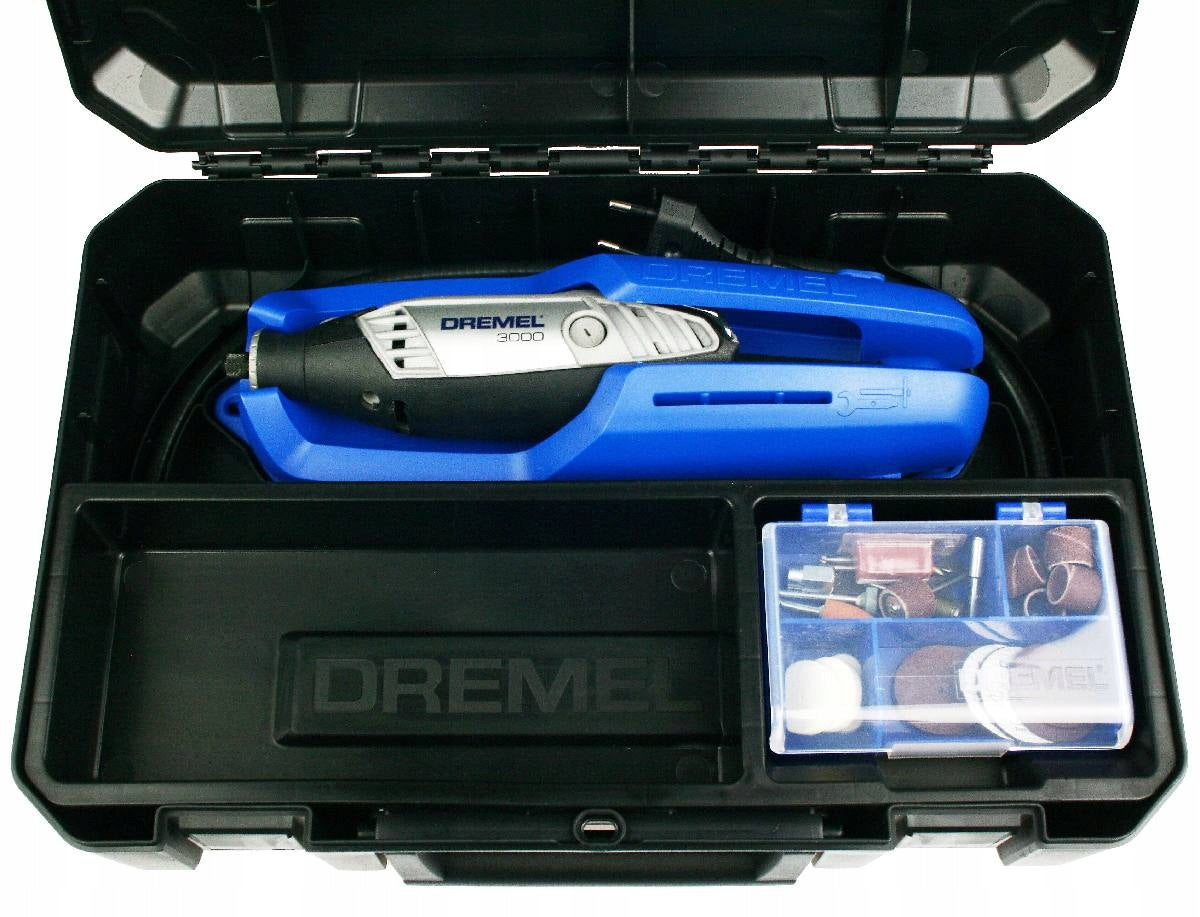 DREMEL 3000 + 25 ACCESSORIES + WALL MOUNT + SUITCASE Supply voltage 230 V