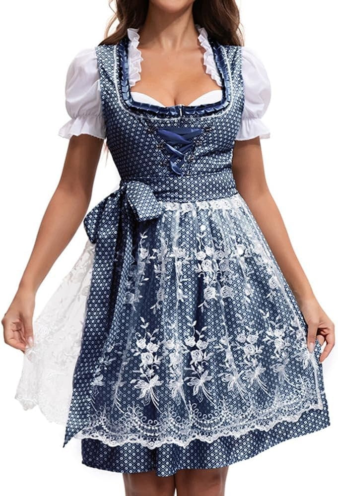 DRESS 4-PIECE MIDI WOMEN'S FOLK COSTUME TRADITIONAL SET