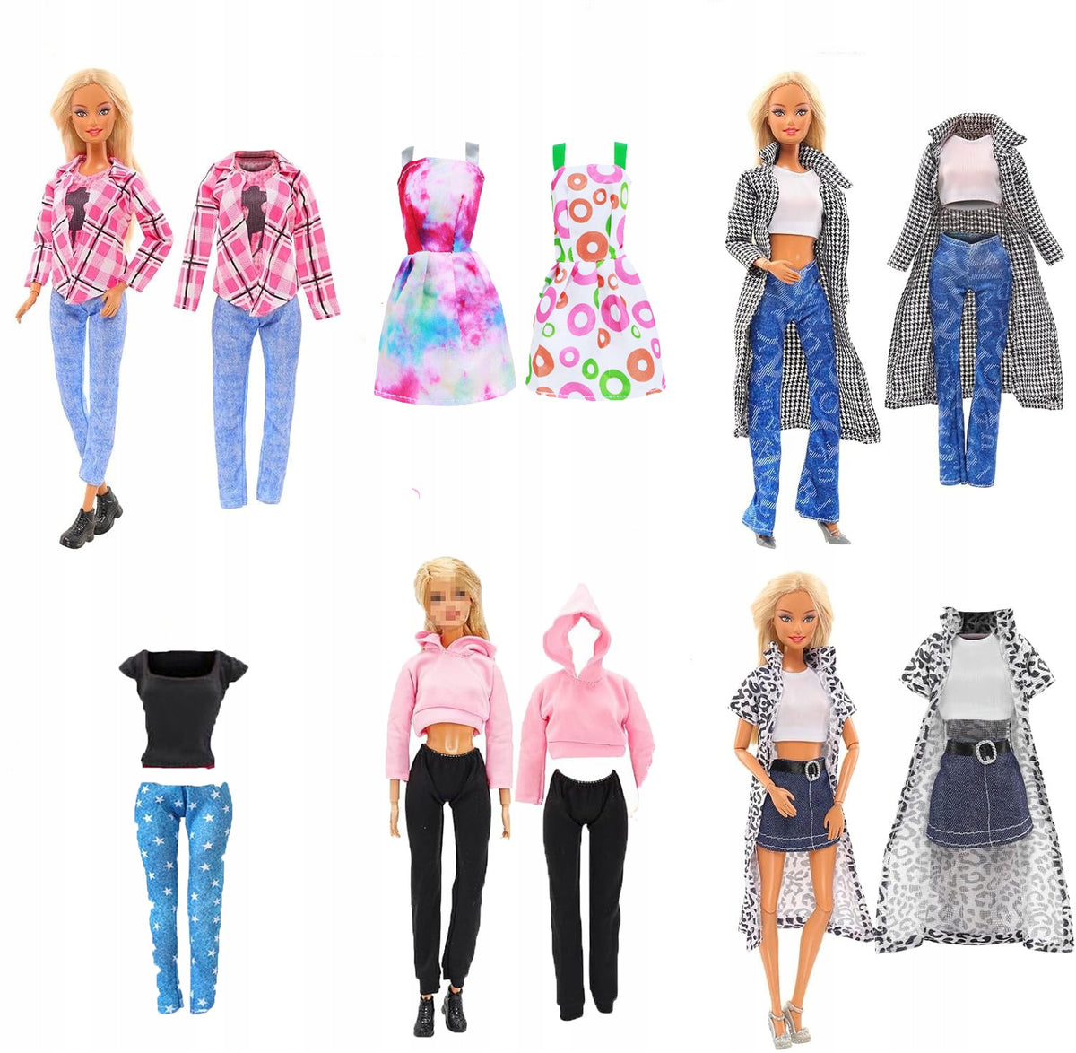 DRESSES CLOTHES TRACKSUITS FOR DOLLS AKCESORIA SHOES SET Packaging status original