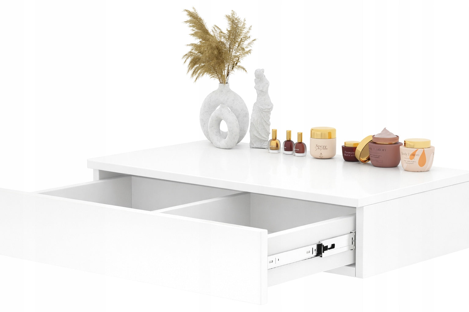 DRESSING TABLE CONSOLE LENA HANGING 75CM WHITE GLOSS Manufacturer code 5906288591276