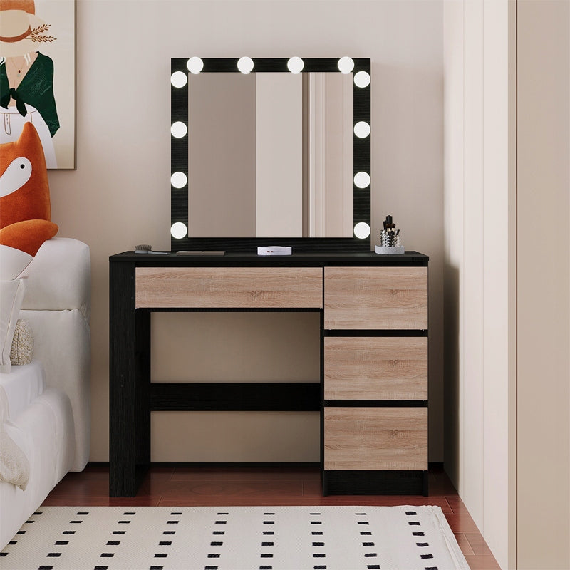 DRESSING TABLE COSMETIC MAKEUP WITH MIRROR LED MODERN BLACK LOFT Manufacturer code TOALETKA KOSMETYCZNA DO MAKIJAŻU CZARNY