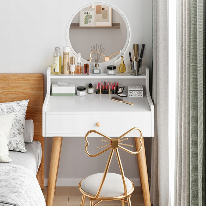 DRESSING TABLE COSMETIC MAKEUP WITH MIRROR WHITE SCANDINAVIAN LOFT MODERN Furniture width 70 cm