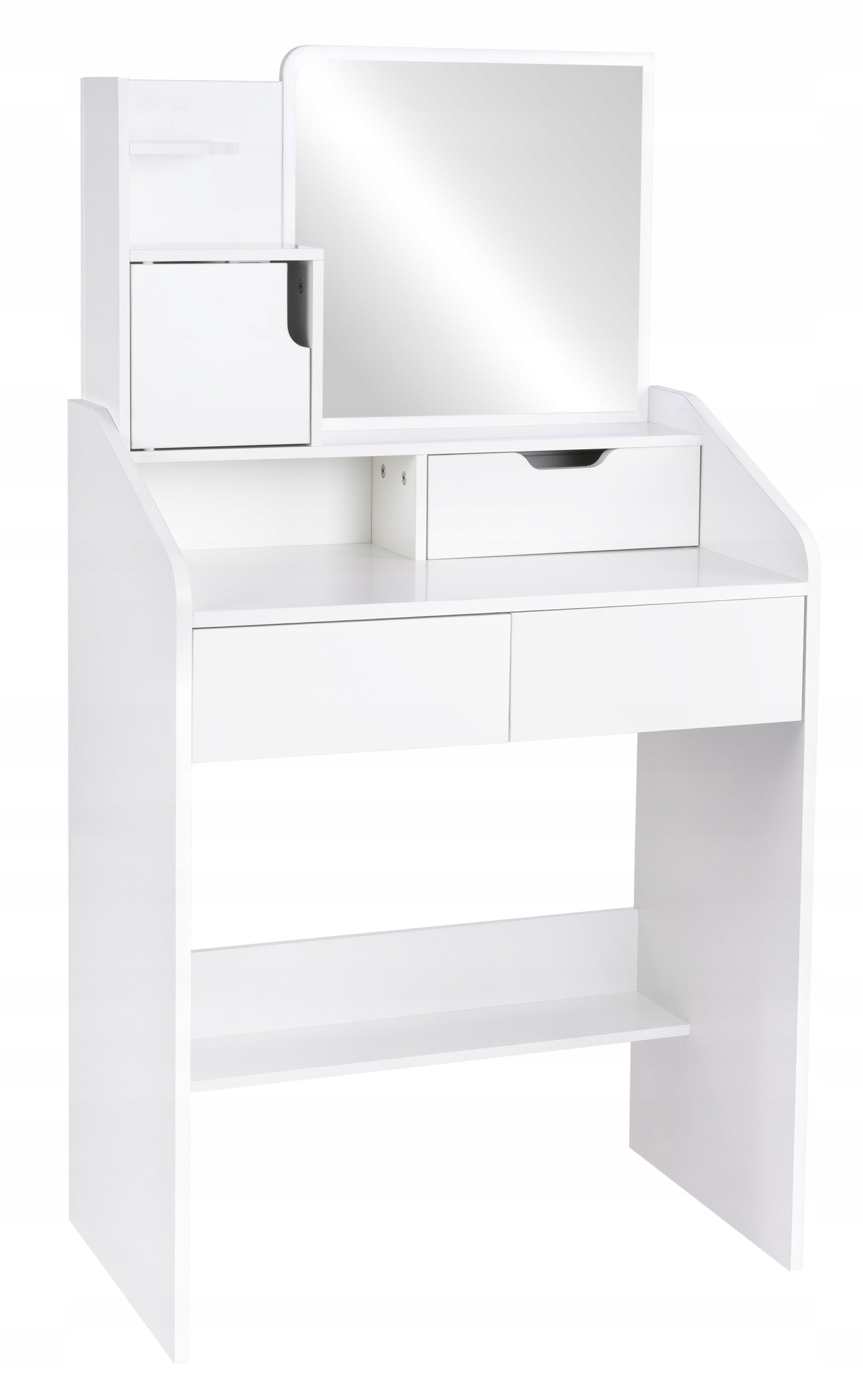 DRESSING TABLE COSMETIC WITH LARGE FUNFIT MIRROR WHITE WITH DRAWERS Furniture width 70 cm
