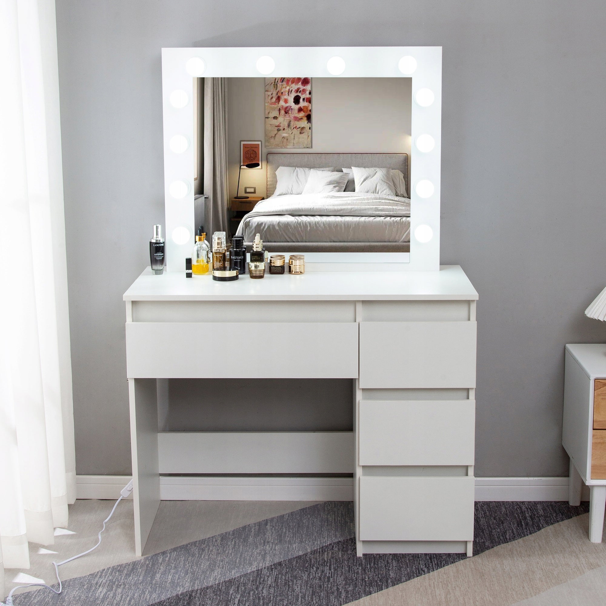 DRESSING TABLE COSMETIC WITH LED MIRROR ELDEN TK007 12 X WHITE HOLLYWOOD BULBS Packaging status original