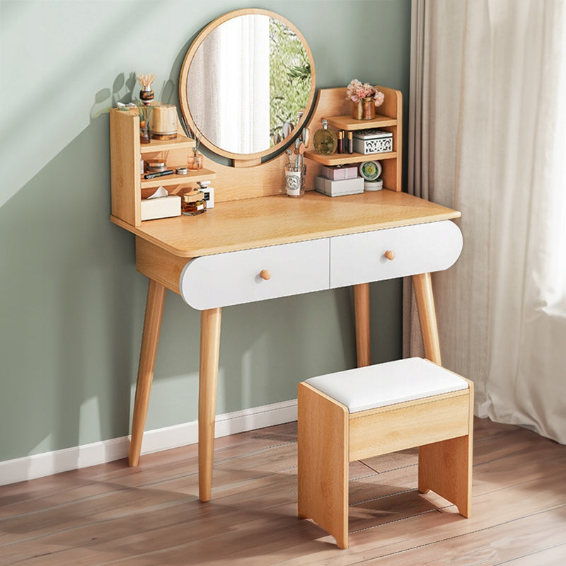 DRESSING TABLE COSMETIC WITH MAKEUP MIRROR LARGE WOODEN SCANDINAVIAN STYLE Furniture depth 40 cm