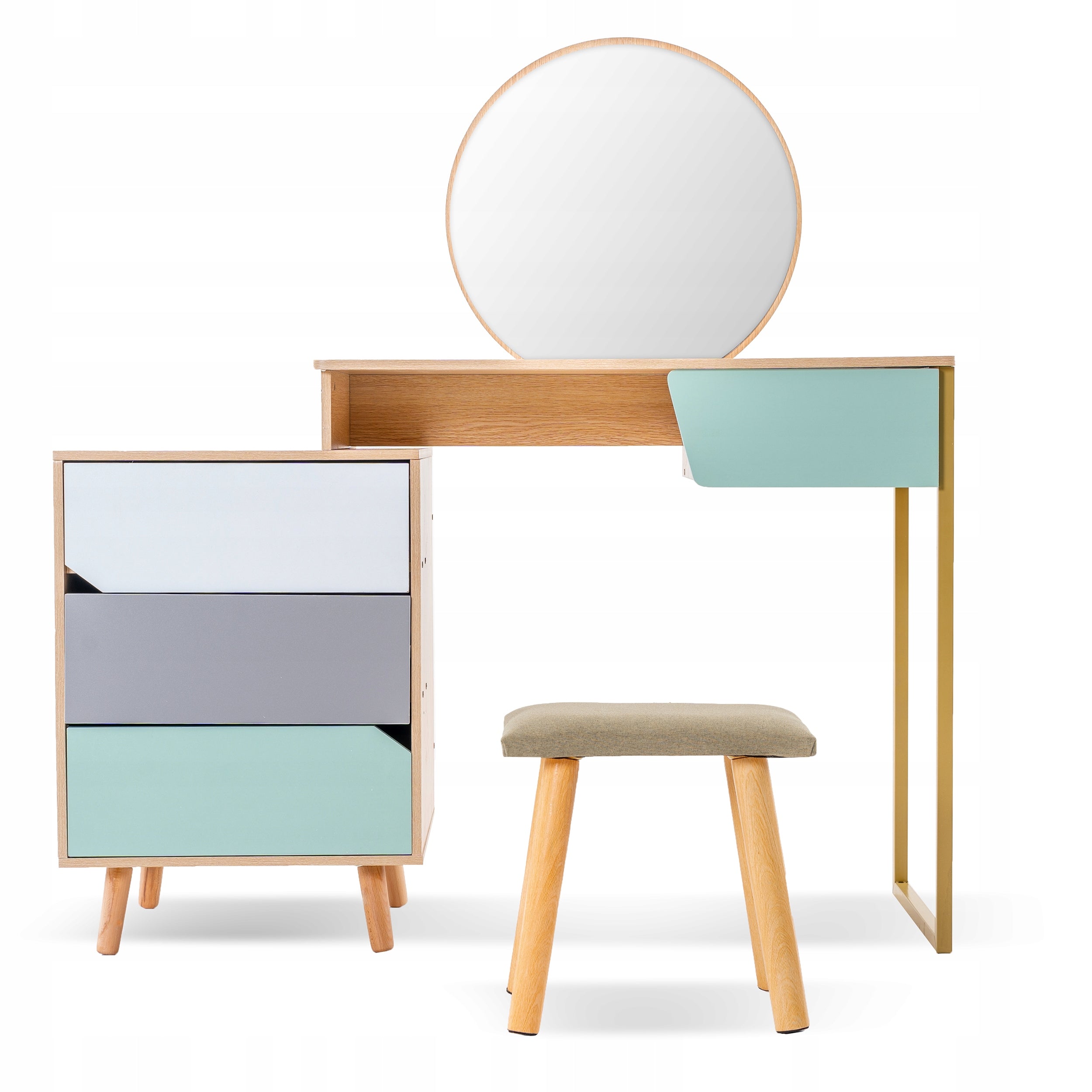DRESSING TABLE COSMETIC WITH MIRROR DREAM STOOL