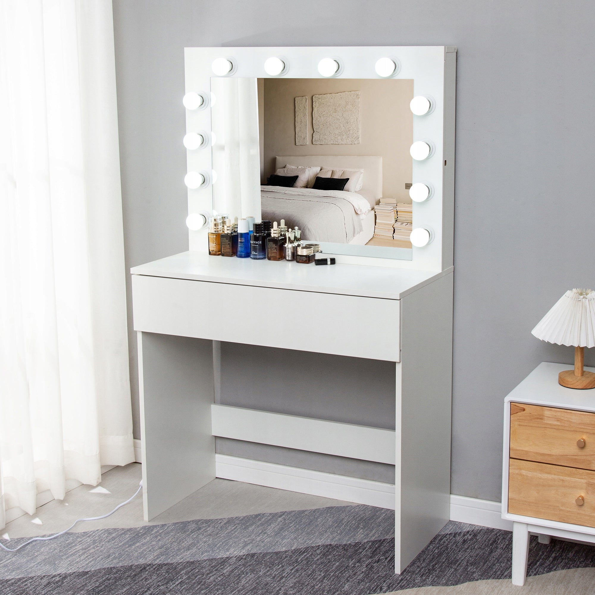 DRESSING TABLE COSMETIC WITH MIRROR LED ELDEN TK010 12 BULBS WHITE HOLLYWOOD Manufacturer code 5906871018852