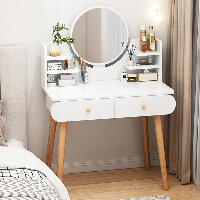 DRESSING TABLE COSMETIC WITH MIRROR MAKEUP WHITE LARGE SCANDINAVIAN LOFT Brand Muvu