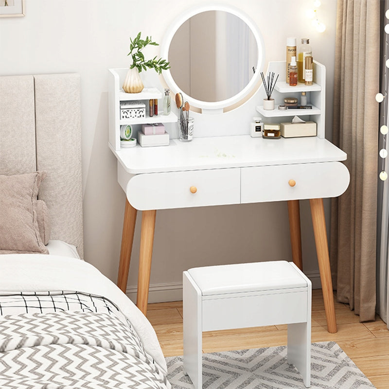 DRESSING TABLE COSMETIC WITH MIRROR MAKEUP WHITE LARGE SCANDINAVIAN LOFT Furniture color white light beech