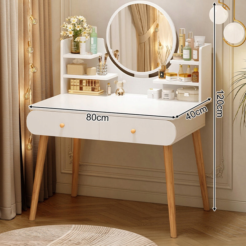 DRESSING TABLE COSMETIC WITH MIRROR MAKEUP WHITE LARGE SCANDINAVIAN LOFT Furniture depth 40 cm