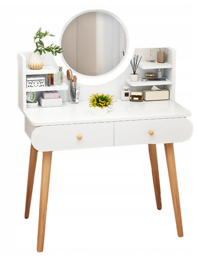 DRESSING TABLE COSMETIC WITH MIRROR MAKEUP WHITE LARGE SCANDINAVIAN LOFT
