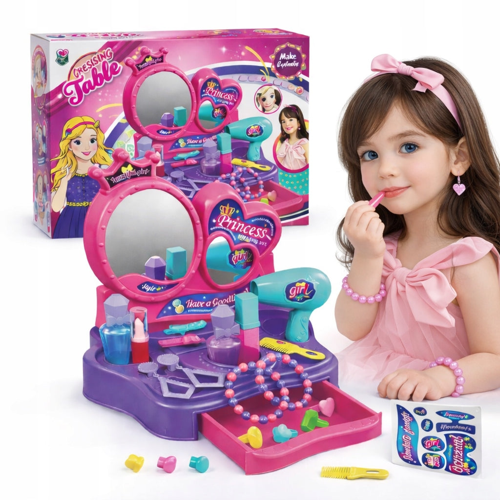 DRESSING TABLE FOR GIRLS BEAUTY SET MAKEUP JEWELRY 18EL AKCESORIA