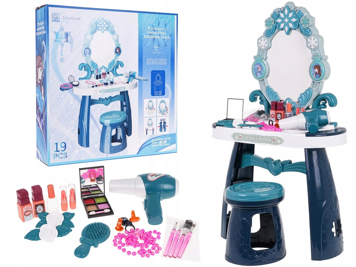 DRESSING TABLE FOR GIRLS ICE PRINCESSES WITH MIRROR ACCESSORIES DRYER 3+