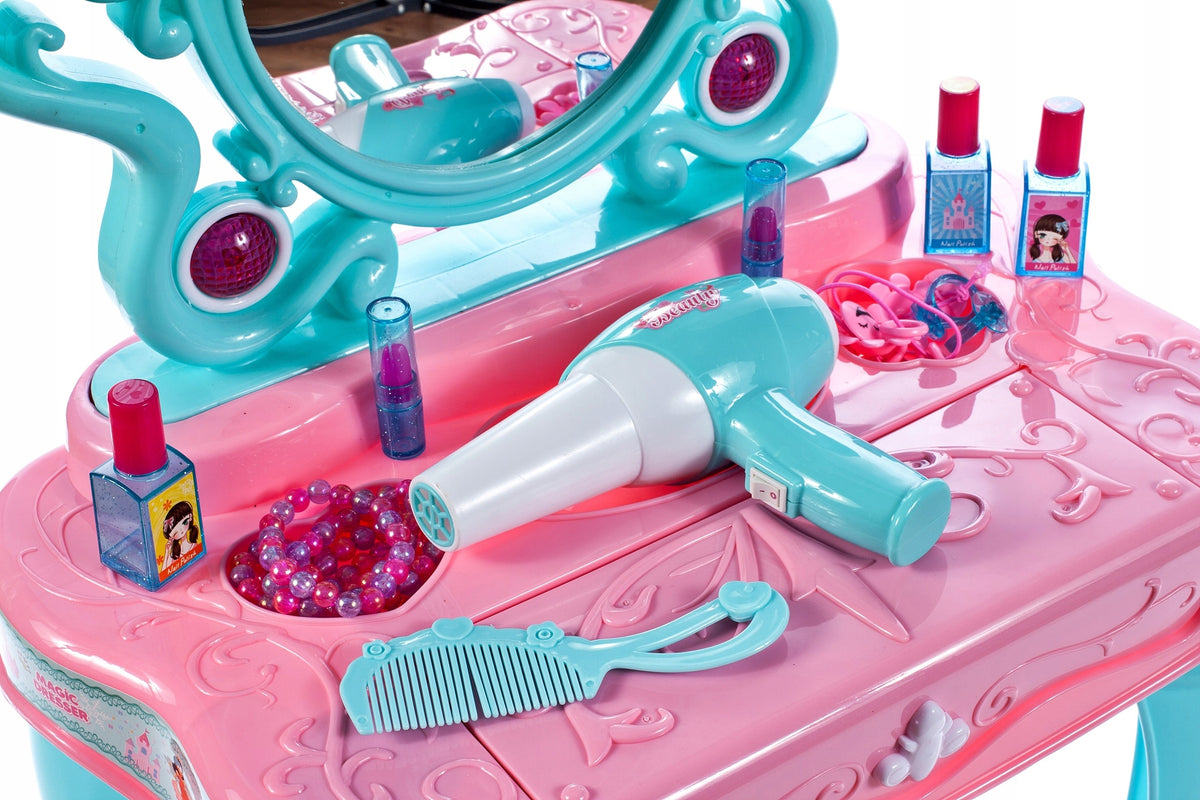 DRESSING TABLE FOR GIRLS INTERACTIVE MIRROR LED DRYER JEWELRY SOUNDS Brand MalPlay