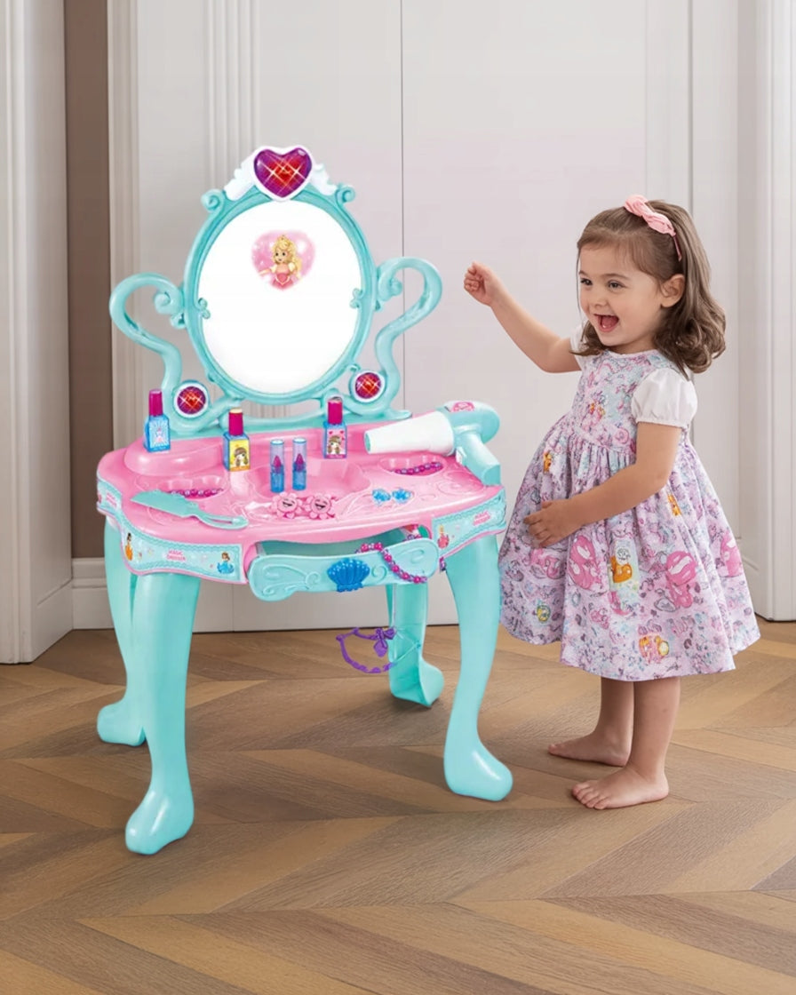DRESSING TABLE FOR GIRLS INTERACTIVE MIRROR LED DRYER JEWELRY SOUNDS Manufacturer code 107256
