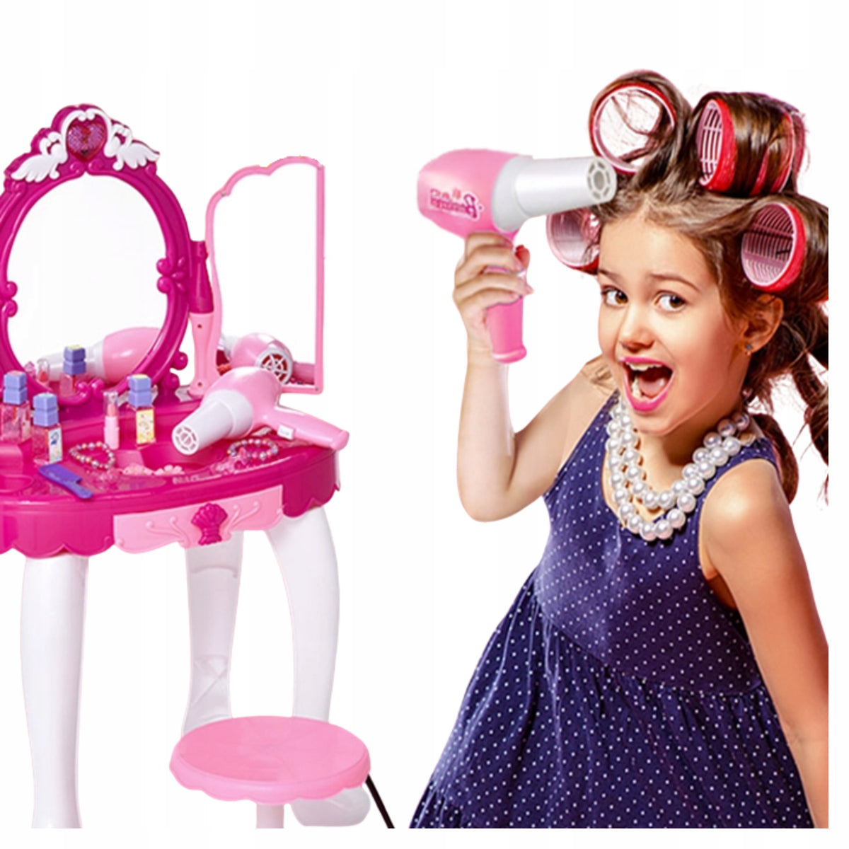 DRESSING TABLE FOR GIRLS MIRROR DRYER ACCESSORIES GIFT FOR CHILD'S DAY