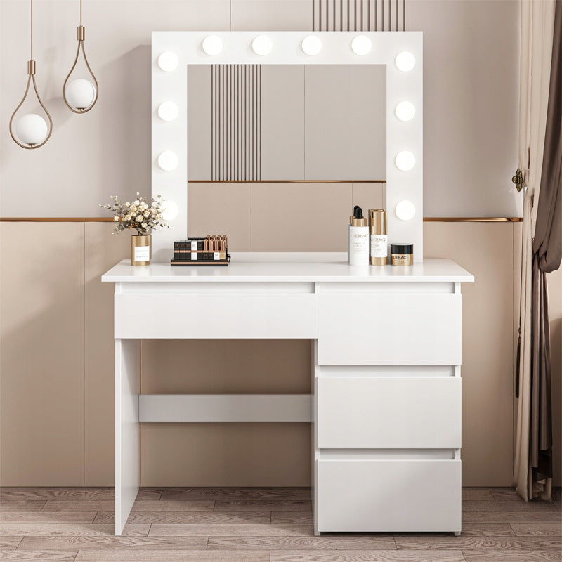 DRESSING TABLE FOR MAKEUP COSMETIC MAKEUP WITH MIRROR LED MODERN LOFT 90 CM Brand Muvu