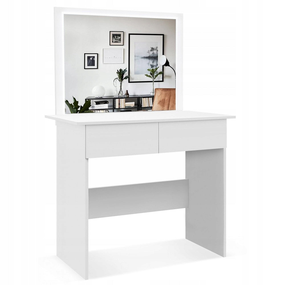 DRESSING TABLE III + MIRROR LED WHITE makeup drawers make-up MANUFACTURER Packaging status original