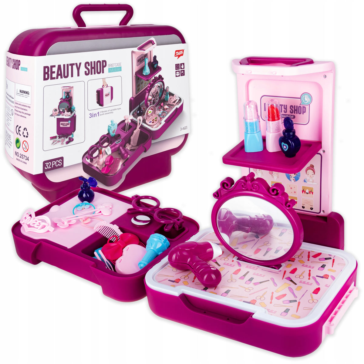 DRESSING TABLE LARGE SET FOR MAKEUP AND COMBING DRYER SUITCASE MAKE UP 32 EL.