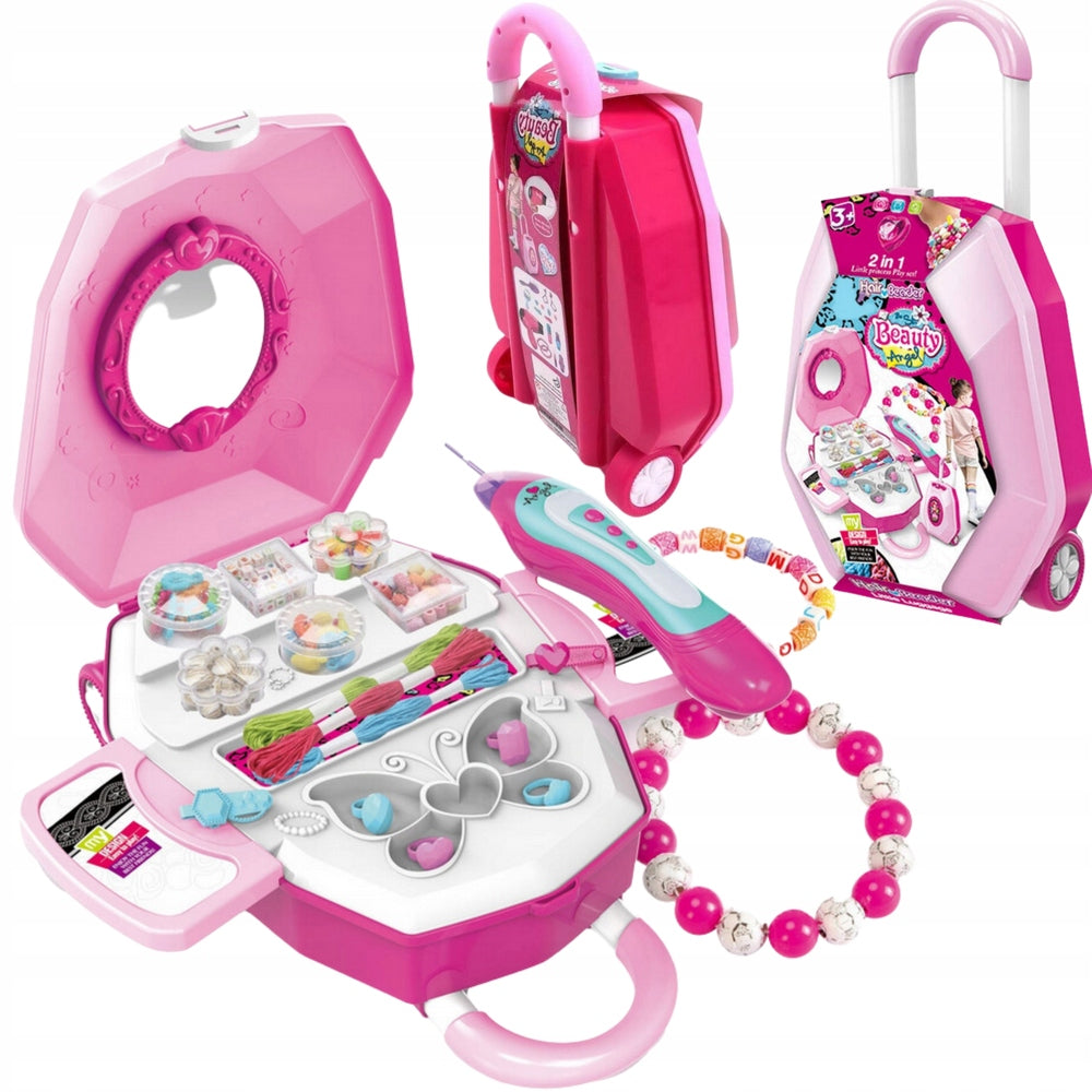 DRESSING TABLE SUITCASE ON WHEELS CASE FOR CHILDREN HAIR CLIPS FOR GIFT Manufacturer code ZAPLATACZ DO WŁOSÓW