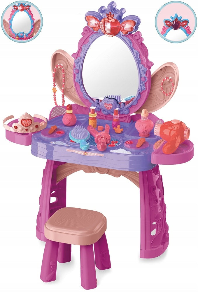 DRESSING TABLE WITH MIRROR AND CHAIR + ACCESSORIES 2839 Brand Nicola Toys