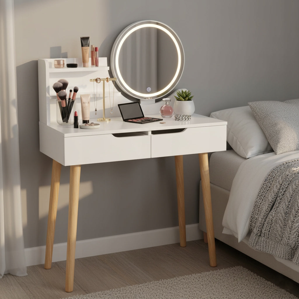DRESSING TABLE WITH MIRROR COSMETIC LED LIGHTING FOR MAKEUP WHITE Manufacturer code T005