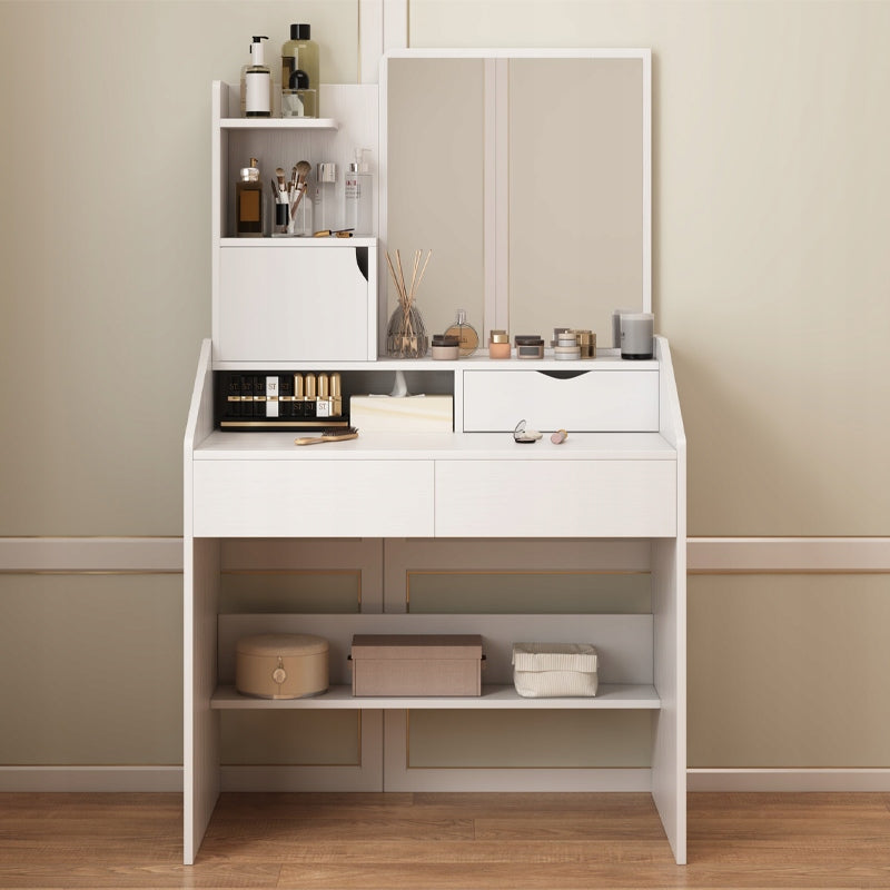 DRESSING TABLE WITH MIRROR WHITE FOR GLAMOUR MAKEUP WITH DRAWERS SCANDINAVIAN STYLE Manufacturer code TOALETKA Z LUSTREM DO MAKIJAŻU Z SZUFLADAMI