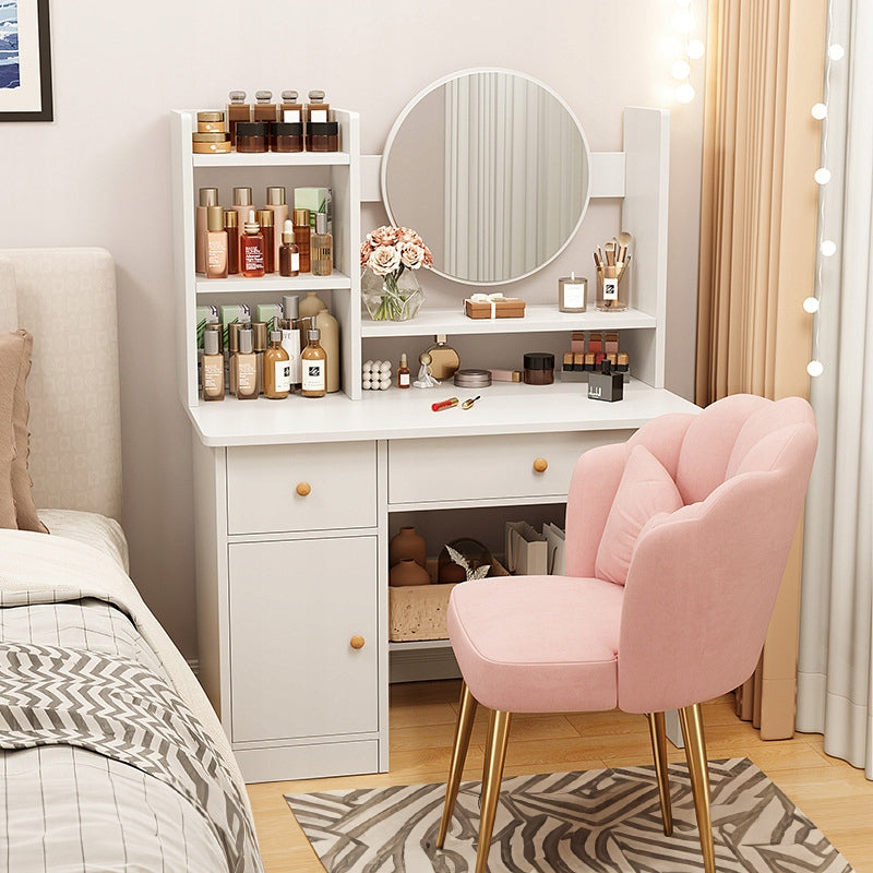 DRESSING TABLE WITH MIRROR WITH DRAWERS WHITE MAKEUP GLAMOUR SCANDINAVIAN 100 CM Furniture depth 50 cm