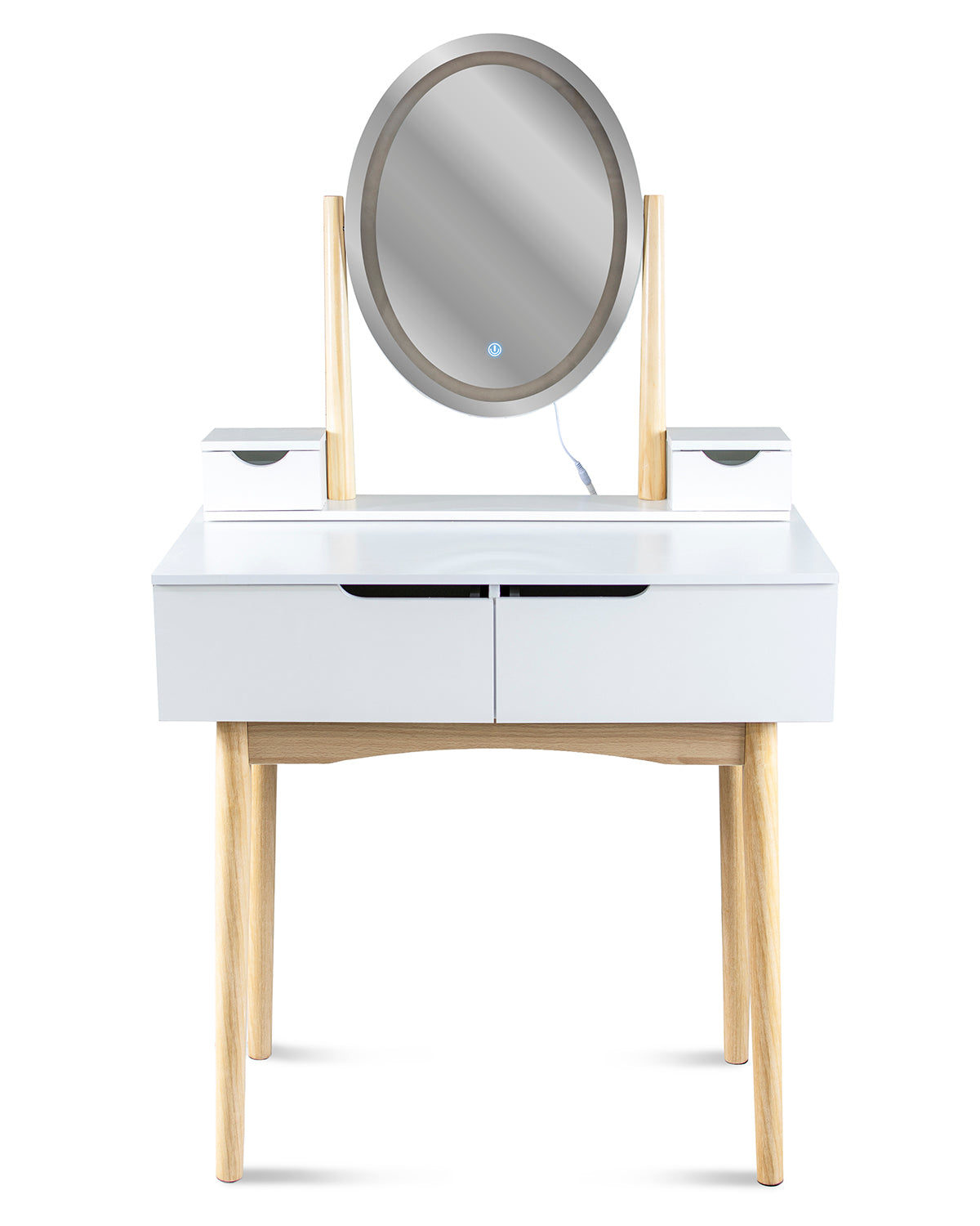 DRESSING TABLE with mirror LED cosmetic Scandinavian Furniture color white