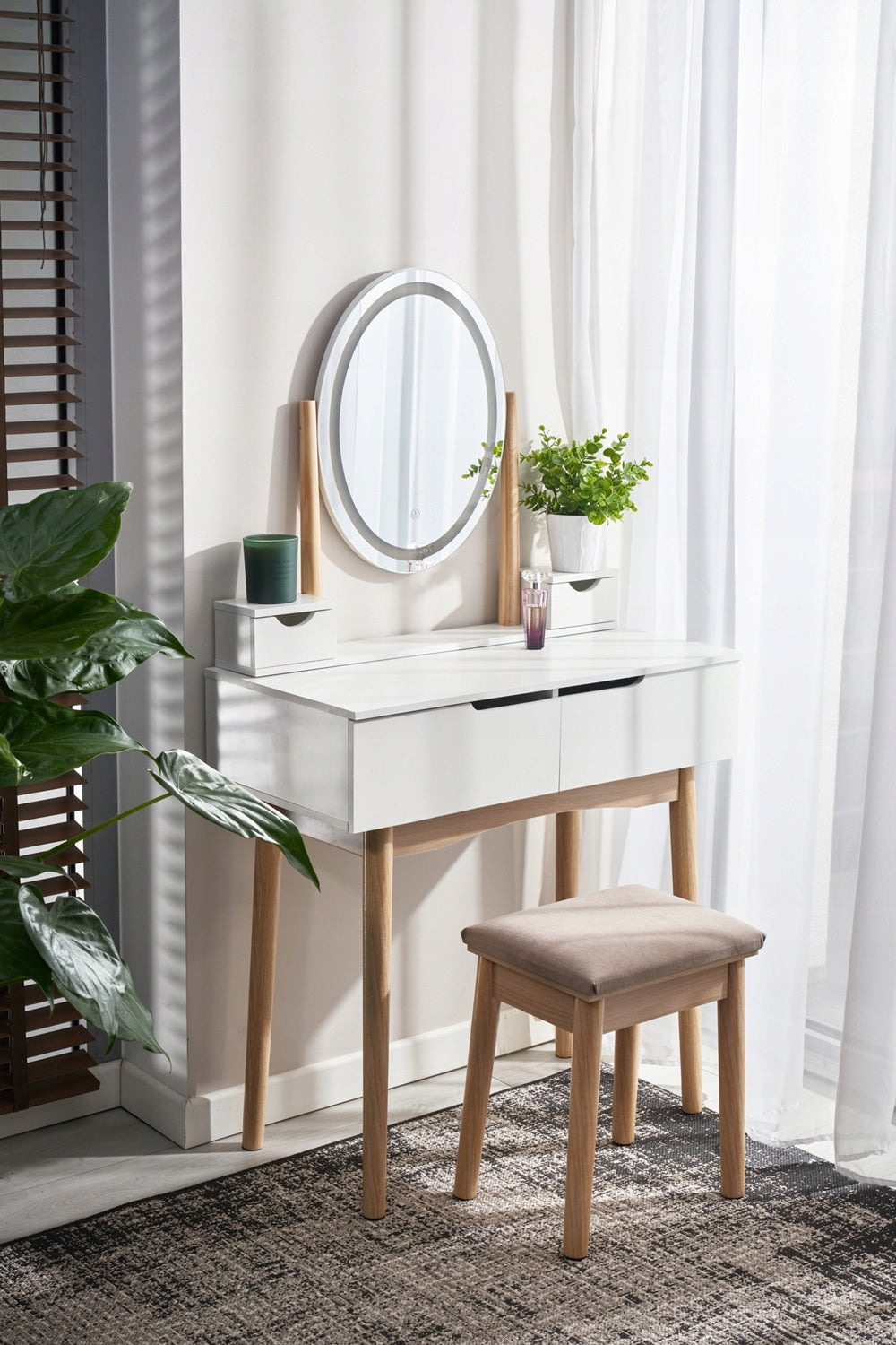 DRESSING TABLE with mirror LED cosmetic Scandinavian Manufacturer code 5900410920576