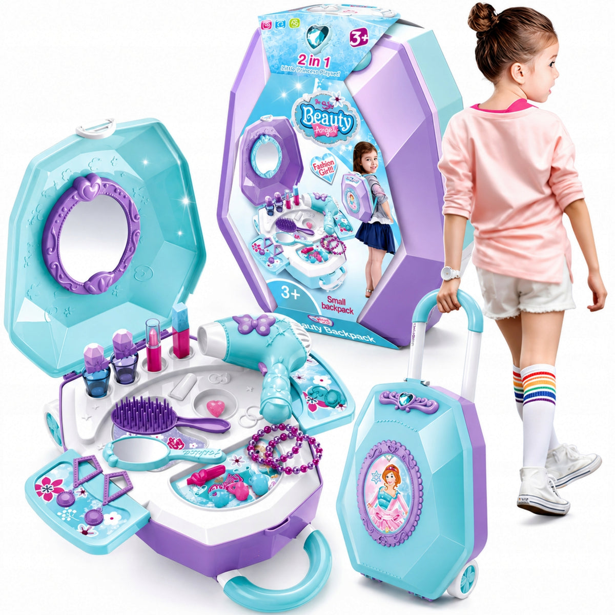 DRESSING TABLE with mirror for girls COSMETICS JEWELRY DRYER MIRROR WA